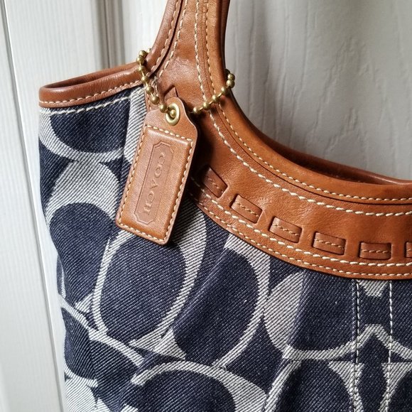 Vintage Coach Leather and Denim Collection Bag - Picture 2 of 14